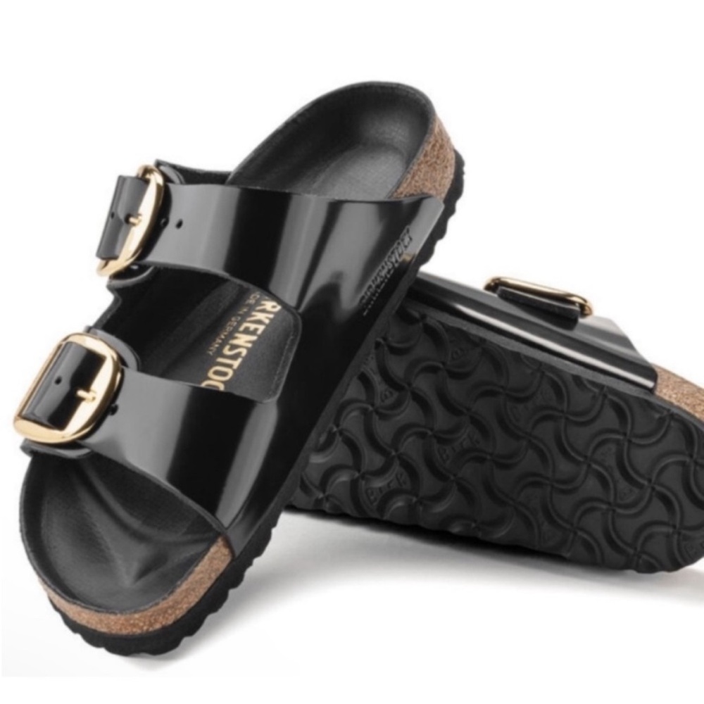 Birkenstock Arizona Big Buckle Natural Leather Patent